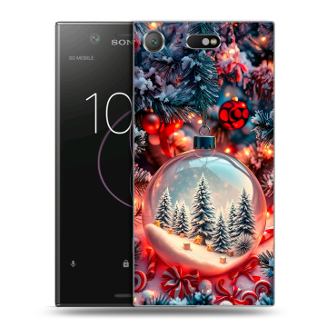 Пластиковый чехол на Sony Xperia XZ1 Compact с принтом Новый год