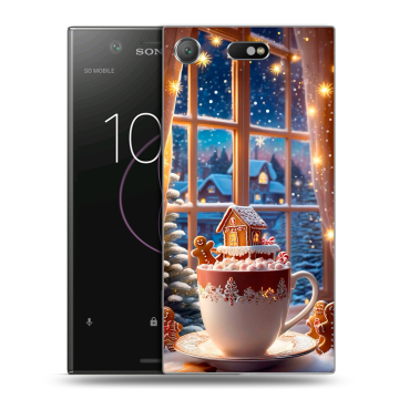 Пластиковый чехол на Sony Xperia XZ1 Compact с принтом Новый год