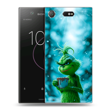 Пластиковый чехол на Sony Xperia XZ1 Compact с принтом Новый год гринч