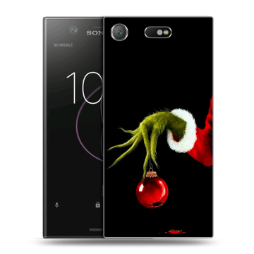 Пластиковый чехол на Sony Xperia XZ1 Compact с принтом Новый год Гринч