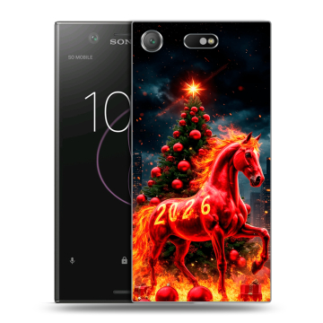 Пластиковый чехол на Sony Xperia XZ1 Compact с принтом Новый год