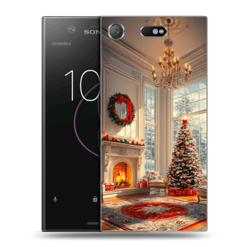Пластиковый чехол на Sony Xperia XZ1 Compact с принтом Новый год