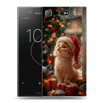 Пластиковый чехол на Sony Xperia XZ1 Compact с принтом Новый год