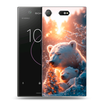 Пластиковый чехол на Sony Xperia XZ1 Compact с принтом Новый год