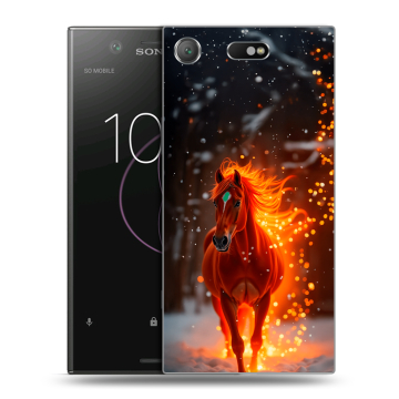 Пластиковый чехол на Sony Xperia XZ1 Compact с принтом Новый год