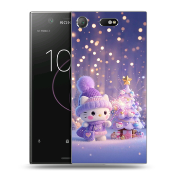 Пластиковый чехол на Sony Xperia XZ1 Compact с принтом Новый год