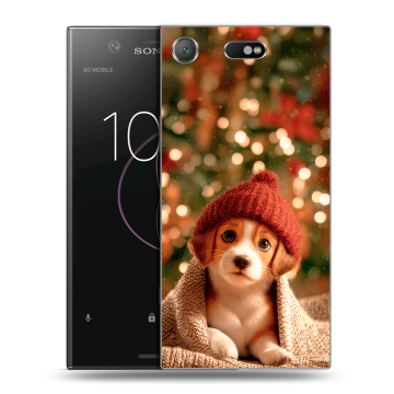 Пластиковый чехол на Sony Xperia XZ1 Compact с принтом Новый год