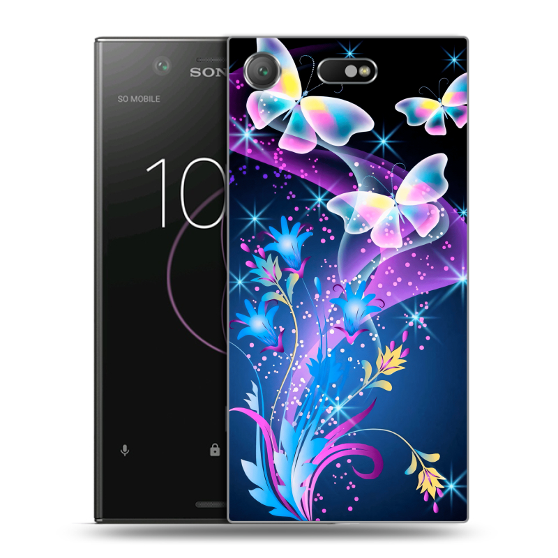 Пластиковый чехол на Sony Xperia XZ1 Compact с принтом Бабочки Пластиковый чехол на Sony Xperia XZ1 Compact с принтом Бабочки