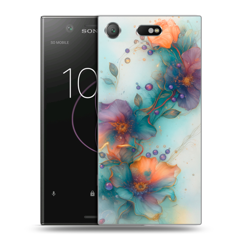 Пластиковый чехол на Sony Xperia XZ1 Compact с принтом Акварельные цветы Пластиковый чехол на Sony Xperia XZ1 Compact с принтом Акварельные цветы