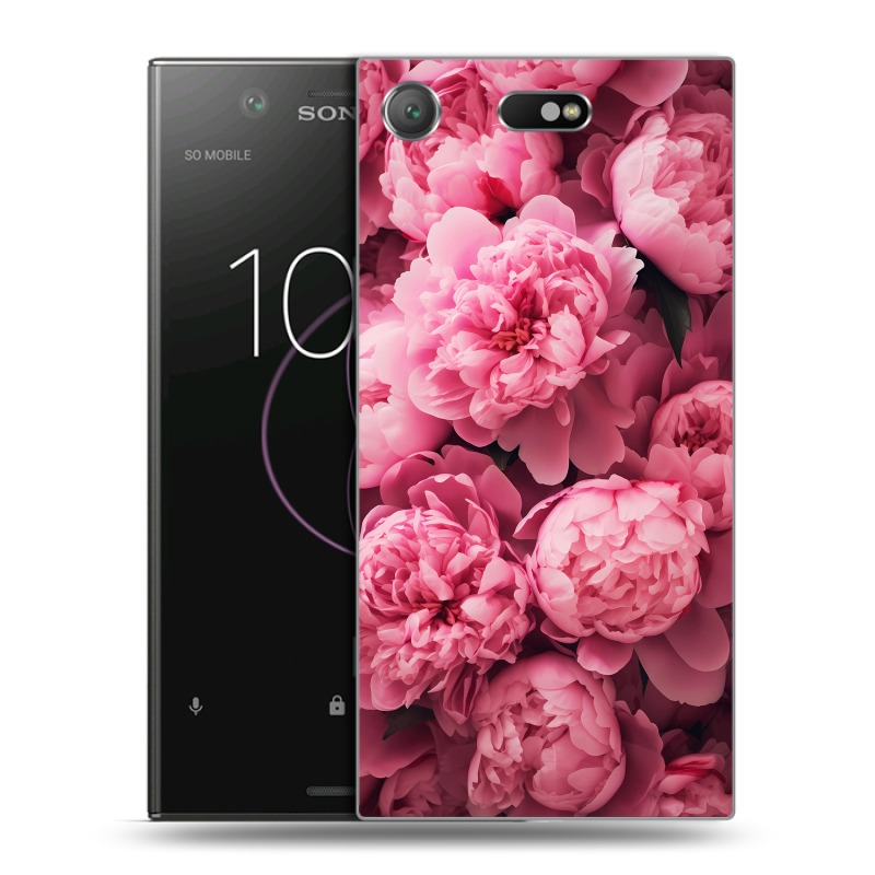Пластиковый чехол на Sony Xperia XZ1 Compact с принтом цветы пионы Пластиковый чехол на Sony Xperia XZ1 Compact с принтом цветы пионы