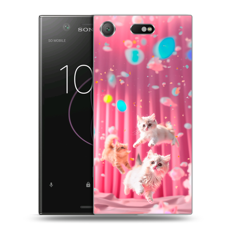 Пластиковый чехол на Sony Xperia XZ1 Compact с принтом милые котики Пластиковый чехол на Sony Xperia XZ1 Compact с принтом милые котики