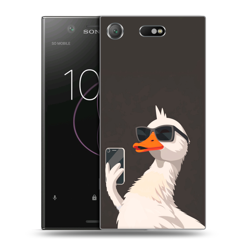 Пластиковый чехол на Sony Xperia XZ1 Compact с принтом утка в очках Пластиковый чехол на Sony Xperia XZ1 Compact с принтом утка в очках