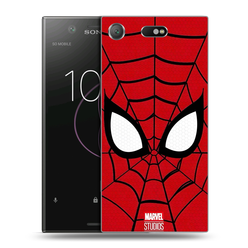 Пластиковый чехол на Sony Xperia XZ1 Compact с принтом человек паук spiderman Пластиковый чехол на Sony Xperia XZ1 Compact с принтом человек паук spiderman