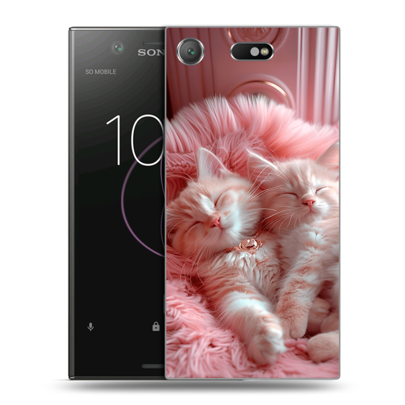 Пластиковый чехол на Sony Xperia XZ1 Compact с принтом котята котики Пластиковый чехол на Sony Xperia XZ1 Compact с принтом котята котики
