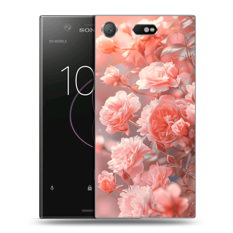 Пластиковый чехол на Sony Xperia XZ1 Compact с принтом Розы цветы Пластиковый чехол на Sony Xperia XZ1 Compact с принтом Розы цветы