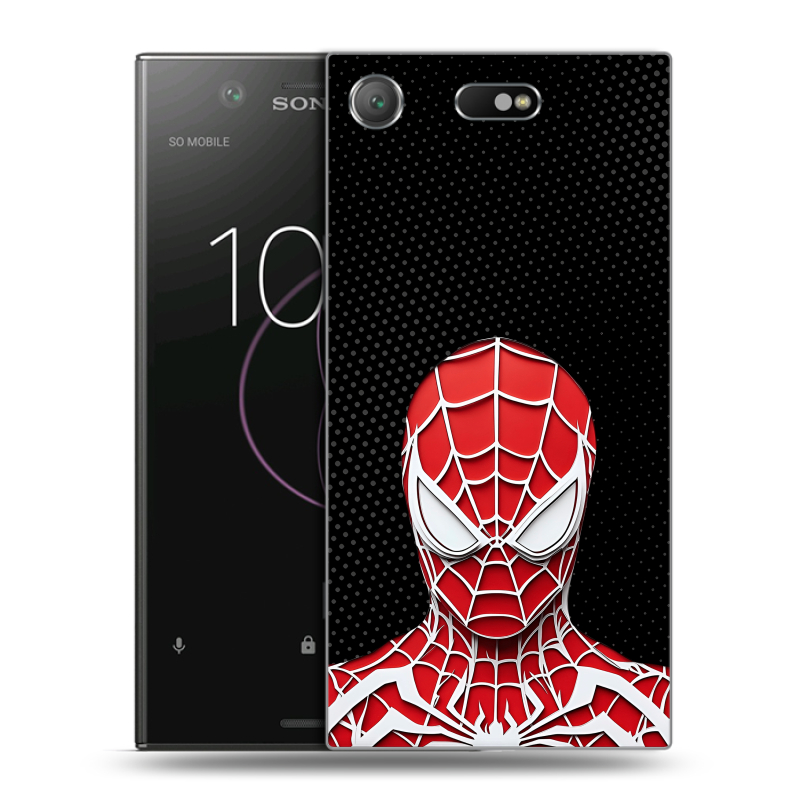 Пластиковый чехол на Sony Xperia XZ1 Compact с принтом человек паук spiderman Пластиковый чехол на Sony Xperia XZ1 Compact с принтом человек паук spiderman