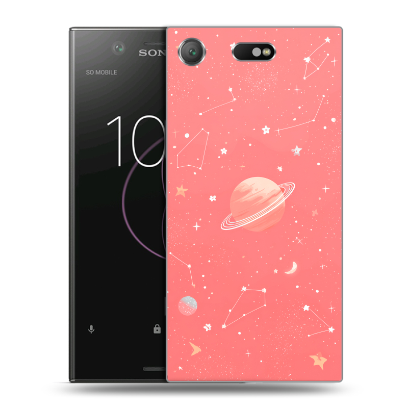 Пластиковый чехол на Sony Xperia XZ1 Compact с принтом Розовый космос Пластиковый чехол на Sony Xperia XZ1 Compact с принтом Розовый космос