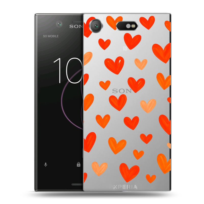 Пластиковый чехол на Sony Xperia XZ1 Compact с принтом Сердечки Пластиковый чехол на Sony Xperia XZ1 Compact с принтом Сердечки