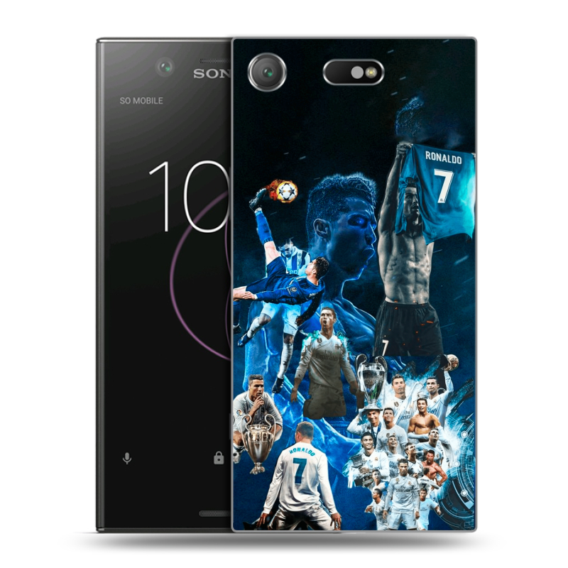 Пластиковый чехол на Sony Xperia XZ1 Compact с принтом Реал Роналдо Пластиковый чехол на Sony Xperia XZ1 Compact с принтом Реал Роналдо