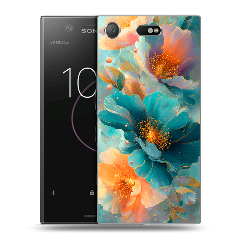 Пластиковый чехол на Sony Xperia XZ1 Compact с принтом Цветы Пластиковый чехол на Sony Xperia XZ1 Compact с принтом Цветы