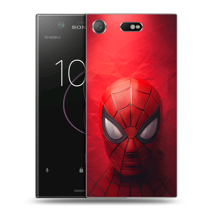 Пластиковый чехол на Sony Xperia XZ1 Compact с принтом Spiderman Человек паук Пластиковый чехол на Sony Xperia XZ1 Compact с принтом Spiderman Человек паук