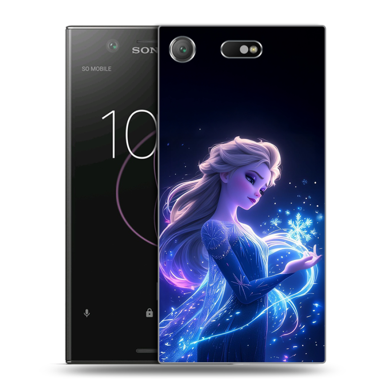 Пластиковый чехол на Sony Xperia XZ1 Compact с принтом Холодное сердце Frozen Пластиковый чехол на Sony Xperia XZ1 Compact с принтом Холодное сердце Frozen