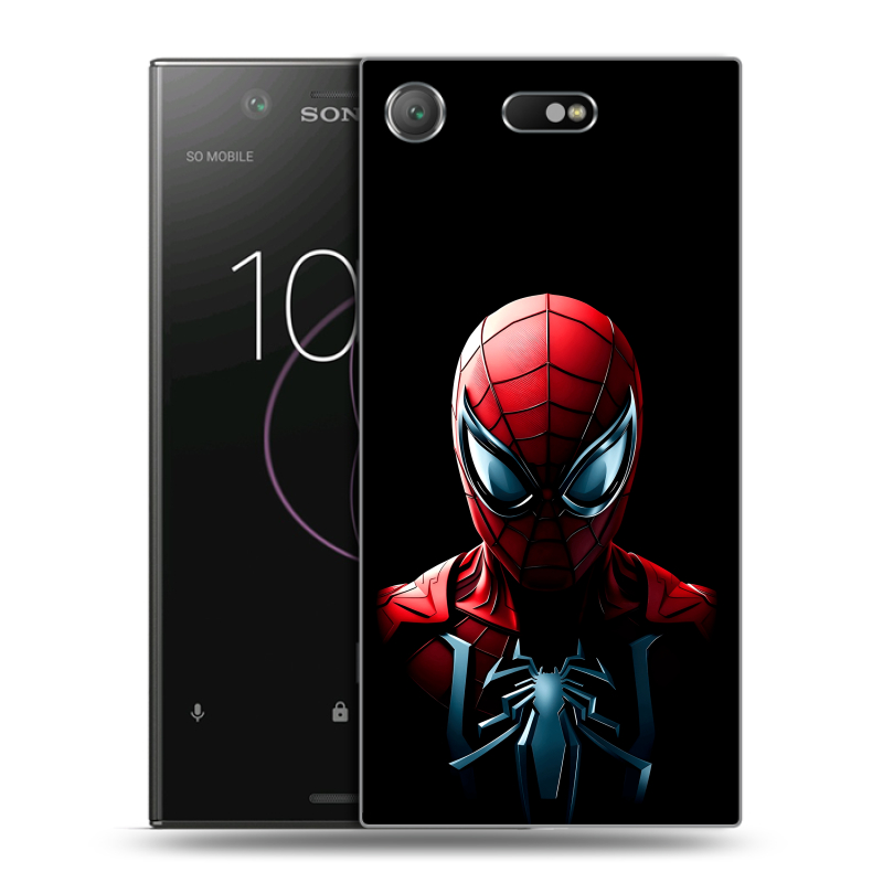 Пластиковый чехол на Sony Xperia XZ1 Compact с принтом Spiderman Человек паук Пластиковый чехол на Sony Xperia XZ1 Compact с принтом Spiderman Человек паук