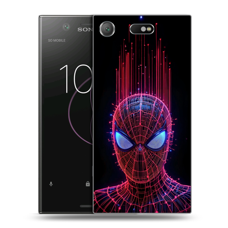 Пластиковый чехол на Sony Xperia XZ1 Compact с принтом Spiderman Человек паук Пластиковый чехол на Sony Xperia XZ1 Compact с принтом Spiderman Человек паук