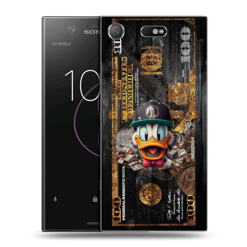 Пластиковый чехол на Sony Xperia XZ1 Compact с принтом Дональд Дак Доллар Пластиковый чехол на Sony Xperia XZ1 Compact с принтом Дональд Дак Доллар