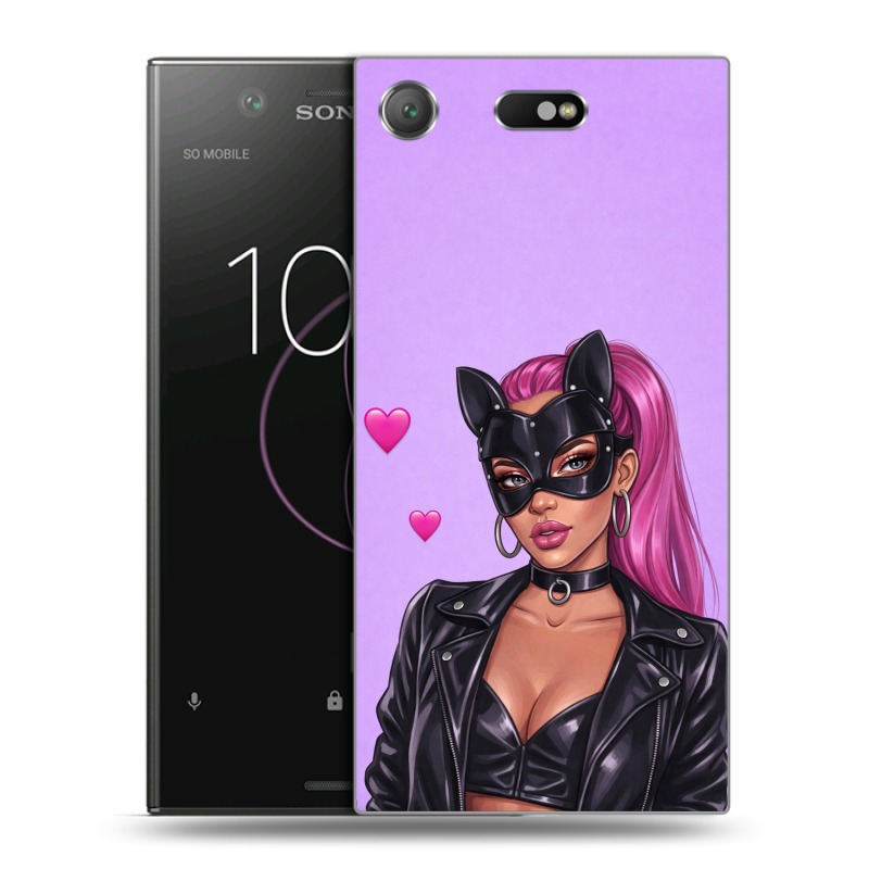 Пластиковый чехол на Sony Xperia XZ1 Compact с принтом женский Пластиковый чехол на Sony Xperia XZ1 Compact с принтом женский