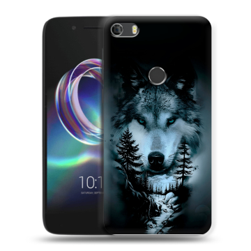 Силиконовый чехол на Alcatel Idol 5 с принтом Лесной волк Силиконовый чехол на Alcatel Idol 5 с принтом Лесной волк