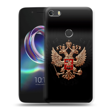 Силиконовый чехол на Alcatel Idol 5 с принтом Герб России