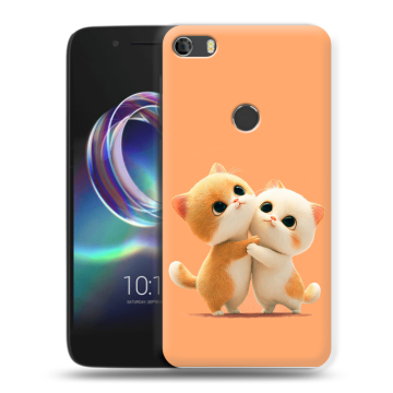 Силиконовый чехол на Alcatel Idol 5 с принтом Милые котики Силиконовый чехол на Alcatel Idol 5 с принтом Милые котики