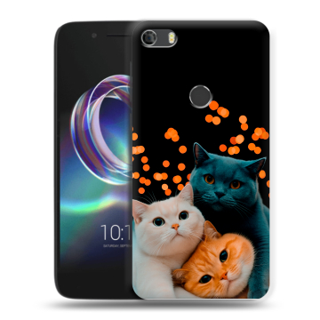 Силиконовый чехол на Alcatel Idol 5 с принтом Кошки