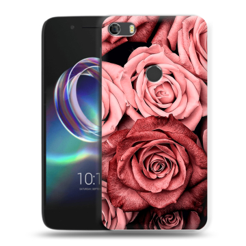Силиконовый чехол на Alcatel Idol 5 с принтом Цветы розы