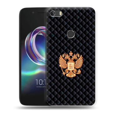 Силиконовый чехол на Alcatel Idol 5 с принтом Герб России принт