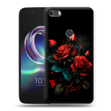 Силиконовый чехол на Alcatel Idol 5 с принтом Розы красные