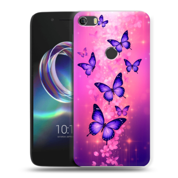 Силиконовый чехол на Alcatel Idol 5 с принтом Бабочки