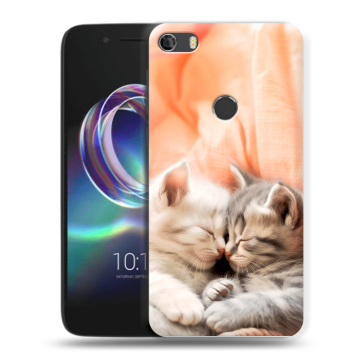 Силиконовый чехол на Alcatel Idol 5 с принтом Котята Силиконовый чехол на Alcatel Idol 5 с принтом Котята