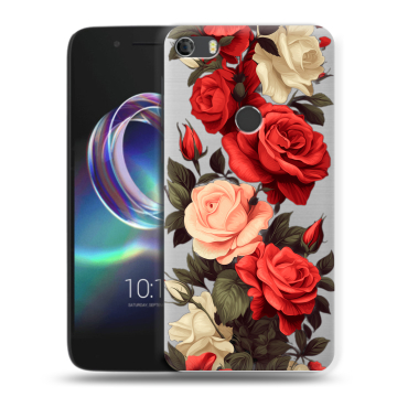 Силиконовый чехол на Alcatel Idol 5 с принтом Розы