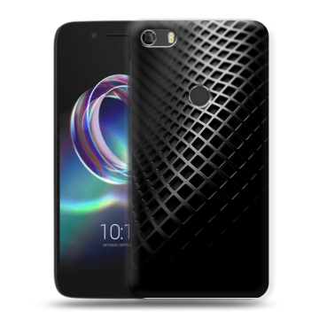 Силиконовый чехол на Alcatel Idol 5 с принтом Текстура металла
