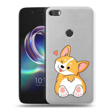 Силиконовый чехол на Alcatel Idol 5 с принтом Корги