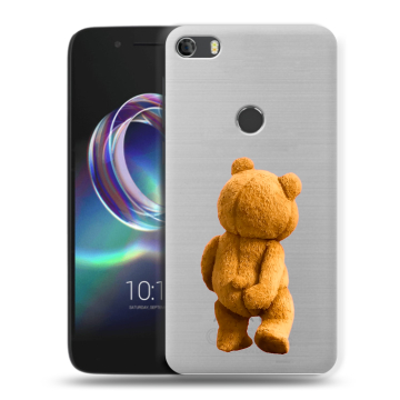 Силиконовый чехол на Alcatel Idol 5 с принтом Медведь