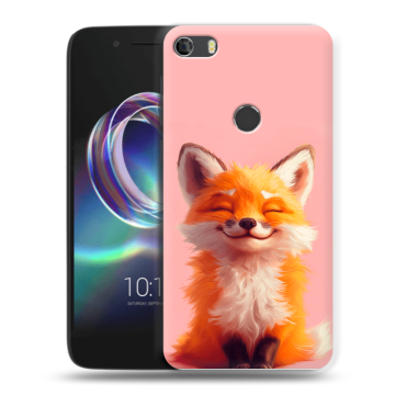 Силиконовый чехол на Alcatel Idol 5 с принтом милая лиса