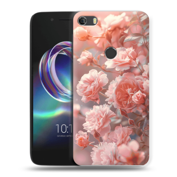Силиконовый чехол на Alcatel Idol 5 с принтом Розовые розы