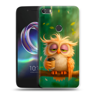 Силиконовый чехол на Alcatel Idol 5 с принтом сова