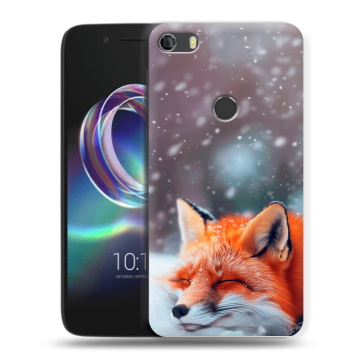 Силиконовый чехол на Alcatel Idol 5 с принтом лиса