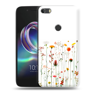 Силиконовый чехол на Alcatel Idol 5 с принтом цветы