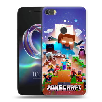 Силиконовый чехол на Alcatel Idol 5 с принтом Майнкрафт Minecraft Силиконовый чехол на Alcatel Idol 5 с принтом Майнкрафт Minecraft