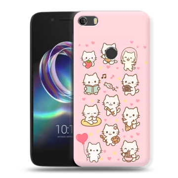 Силиконовый чехол на Alcatel Idol 5 с принтом Hello Kitty Хелоу Кити